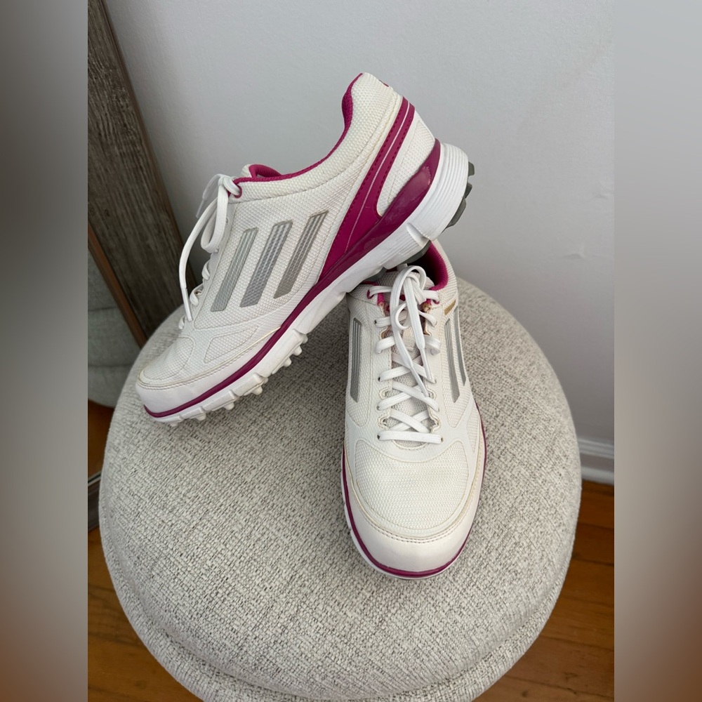 Adidas Adizero Sport II Womens Size 7.5 White Pink Running Spikeless Golf Shoes